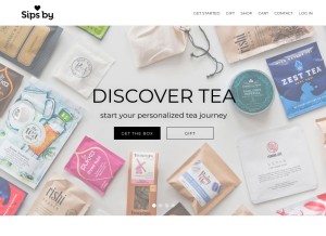 How sipsby.com looks like on a tablet such as an iPad.