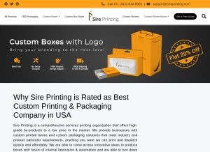 How sireprinting.com looks like on a tablet such as an iPad.