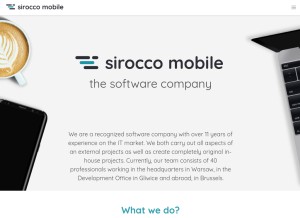 How siroccomobile.com looks like on a tablet such as an iPad.