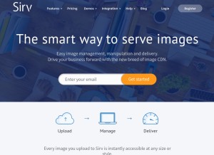 How sirv.com looks like on a tablet such as an iPad.