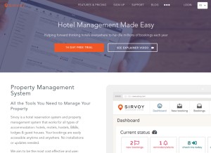 How sirvoy.com looks like on a tablet such as an iPad.