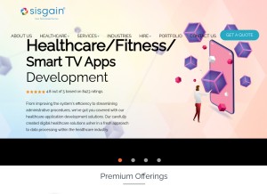 How sisgain.com looks like on a tablet such as an iPad.