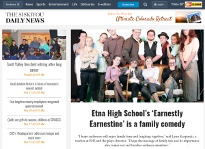 How siskiyoudaily.com looks like on a tablet such as an iPad.