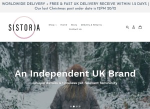 How sistoria.com looks like on a tablet such as an iPad.