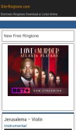 How site-ringtone.com looks like on a mobile device such as an iPhone.