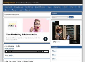How site-ringtone.com looks like on a tablet such as an iPad.