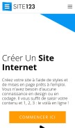 How site123.com looks like on a mobile device such as an iPhone.