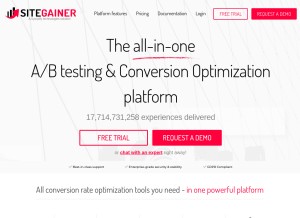 How sitegainer.com looks like on a tablet such as an iPad.