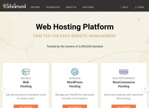 How siteground.us looks like on a tablet such as an iPad.