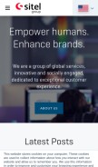 How sitel.com looks like on a mobile device such as an iPhone.