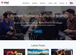 How sitel.com looks like on a tablet such as an iPad.