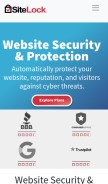 How sitelock.com looks like on a mobile device such as an iPhone.