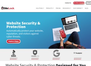How sitelock.com looks like on a tablet such as an iPad.
