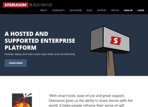 How sitemason.com looks like on a tablet such as an iPad.
