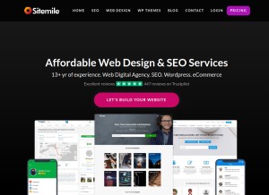 How sitemile.com looks like on a tablet such as an iPad.