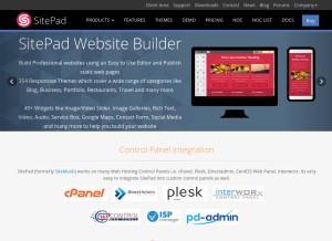 How sitepad.com looks like on a tablet such as an iPad.