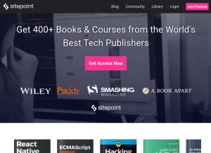 How sitepoint.com looks like on a tablet such as an iPad.