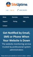 How siteuptime.com looks like on a mobile device such as an iPhone.