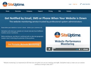 How siteuptime.com looks like on a tablet such as an iPad.
