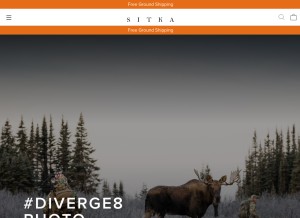 How sitkagear.com looks like on a tablet such as an iPad.