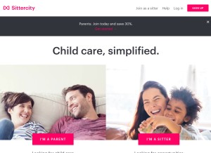 How sittercity.com looks like on a tablet such as an iPad.