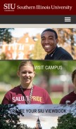 How siu.edu looks like on a mobile device such as an iPhone.