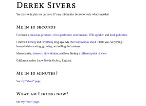 How sivers.org looks like on a tablet such as an iPad.