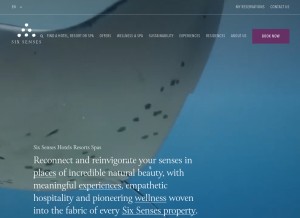 How sixsenses.com looks like on a tablet such as an iPad.