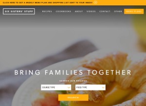 How sixsistersstuff.com looks like on a tablet such as an iPad.