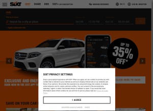 How sixt.com looks like on a tablet such as an iPad.