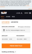 How sixt.de looks like on a mobile device such as an iPhone.