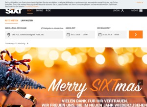 How sixt.de looks like on a tablet such as an iPad.