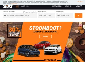 How sixt.nl looks like on a tablet such as an iPad.