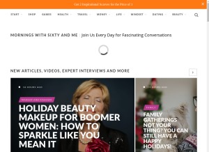 How sixtyandme.com looks like on a tablet such as an iPad.