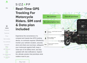 How sizzapp.com looks like on a tablet such as an iPad.