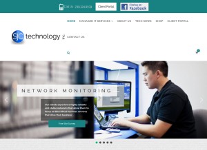 How sjctech.com looks like on a tablet such as an iPad.