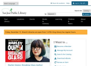 How sjpl.org looks like on a tablet such as an iPad.