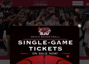 How sjuhawks.com looks like on a tablet such as an iPad.