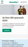 How skandia.se looks like on a mobile device such as an iPhone.