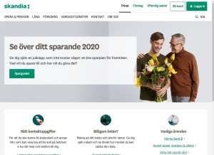 How skandia.se looks like on a tablet such as an iPad.