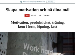 How skapamermotivation.wordpress.com looks like on a tablet such as an iPad.