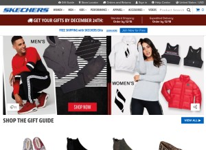 How skechers.com looks like on a tablet such as an iPad.