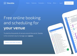 How skedda.com looks like on a tablet such as an iPad.