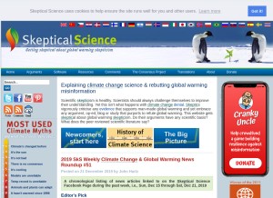 How skepticalscience.com looks like on a tablet such as an iPad.