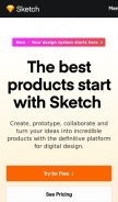 How sketchapp.com looks like on a mobile device such as an iPhone.