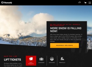 How skiheavenly.com looks like on a tablet such as an iPad.
