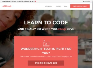 How skillcrush.com looks like on a tablet such as an iPad.