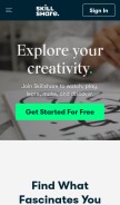 How skillshare.com looks like on a mobile device such as an iPhone.