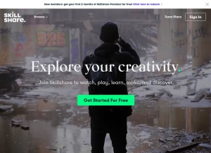 How skillshare.com looks like on a tablet such as an iPad.