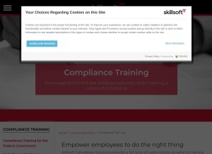 How skillsoftcompliance.com looks like on a tablet such as an iPad.